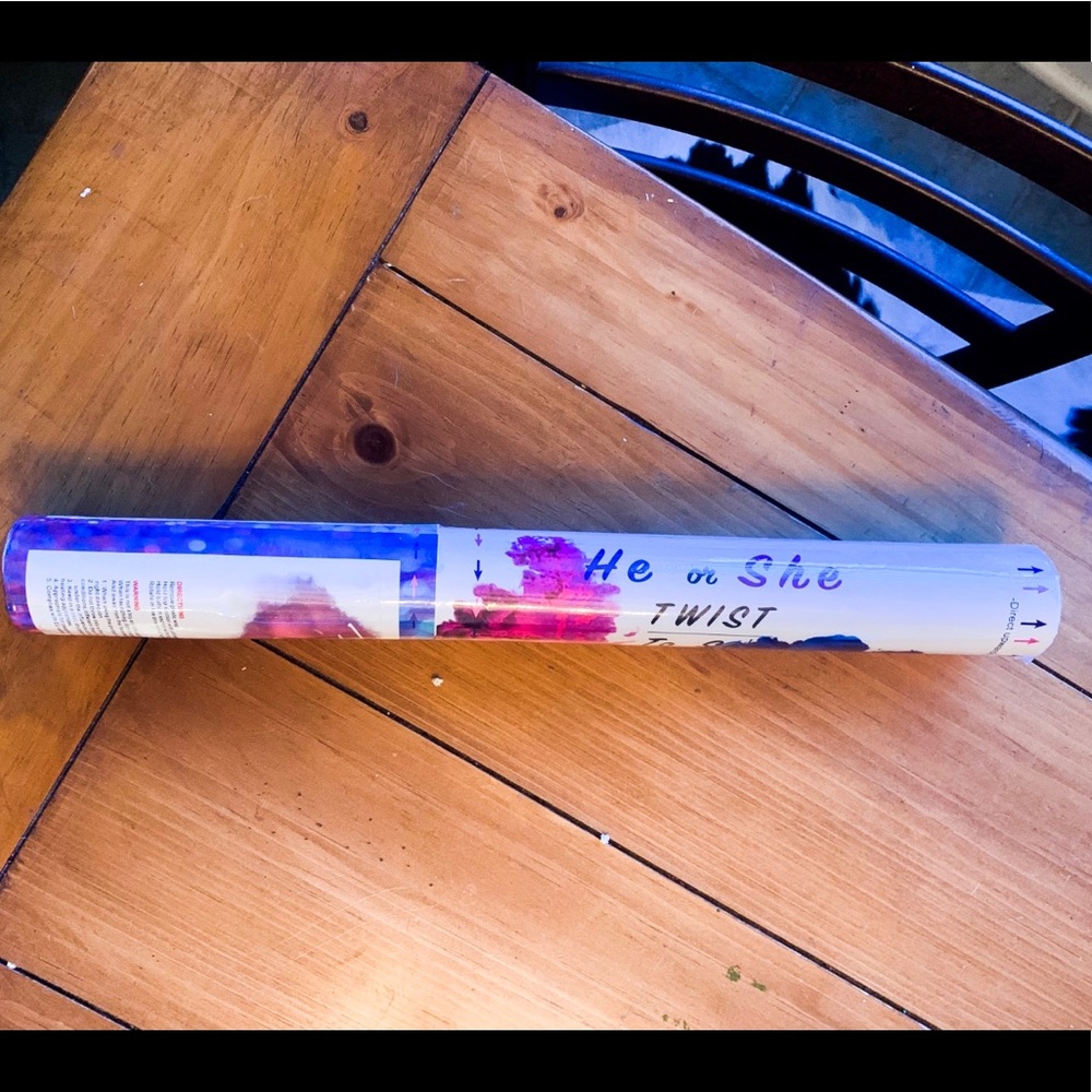 Blue XL smoke popper/cannon for a gender reveal!